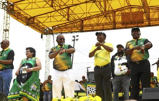 Thousands of people turned up for ANC's 106 birthday celebration at Buffalo City Stadium in East London in January, where President Cyril Ramaphosa, right, delivered the keynote address. / Masi Losi