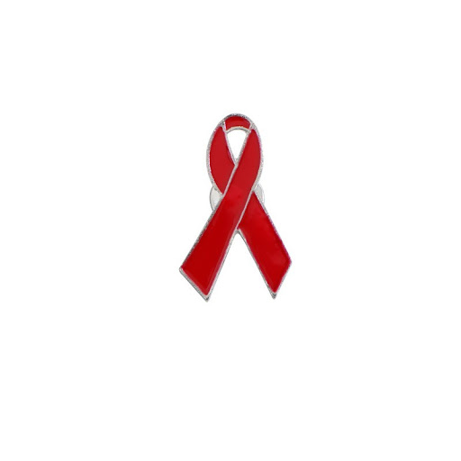 Title 14, Metal Badge AIDS Prevention Activity Red Ribbon...