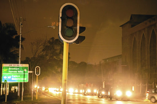 Load-shedding in Pretoria leads to a traffic jam.