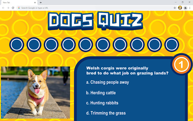 Dogs Quiz Game chrome extension