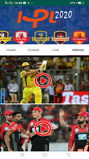 Screenshot Indian League Cricket Schedule