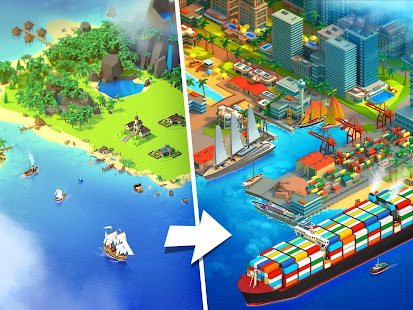 Sea Port: Cargo Ship &amp; Town Build Tycoon Strategy - Apps 