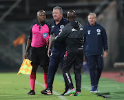 An animated SuperSport United coach Gavin Hunt during their Nedbank Cup last 32 defeat to amateur side Dondol Stars at Lucas Moripe Stadium in Pretoria on January 8 2023.