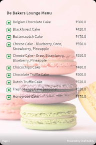 De Bakers Lounge Kothrud menu 2