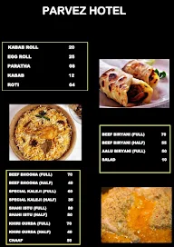 Parvez Hotel menu 1