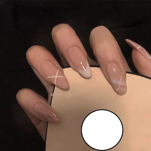 Title 5, Matte Frosted Almond Shape Wear Nail Finished N...