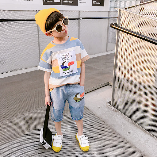 Title 6, Boys Summer Suit Handsome Denim Shorts Summer S...