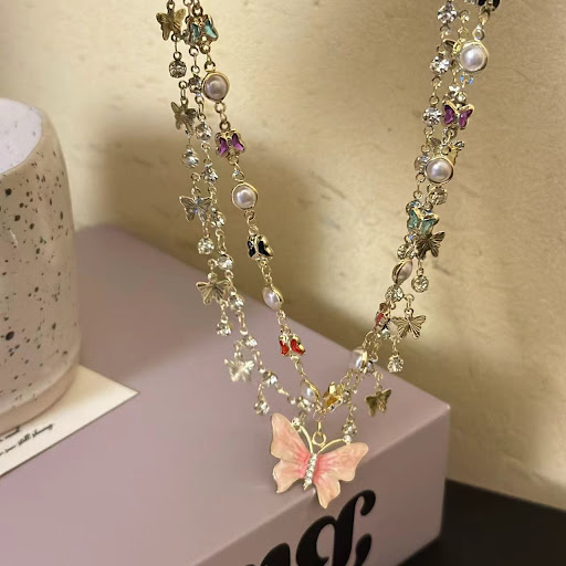 Title 6, Double-layer Twin Pearl Oil Dripping Butterfly ...