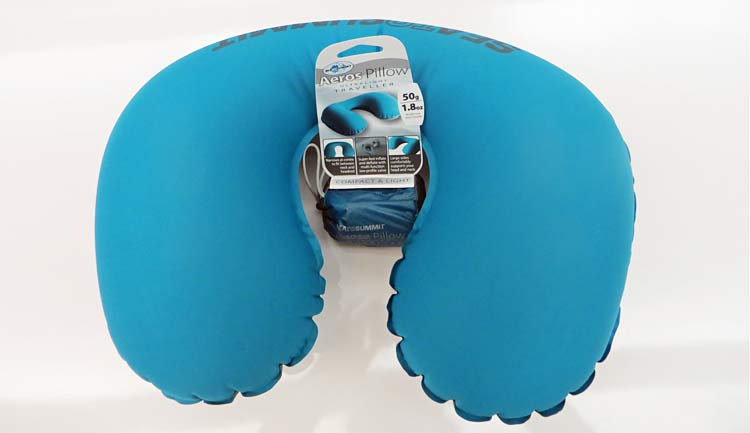 The Sea to Summit Aeros Ultralight Travel Neck Pillow weighs under 2 ounces and stuffs into a 4x2-inch pouch.