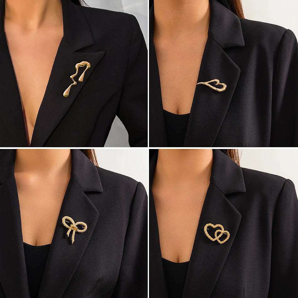 Broche de lava líquida para casaco feminino, laço. Adicione charme e elegância ao seu casaco com este acessório único e sofisticado para mulheres.