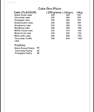 Cake Onn Place menu 1