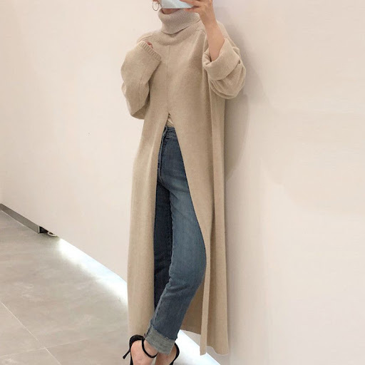 Title 4, Niche Design High Neck Pullover Loose Casual Sp...