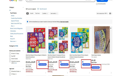 Ebay - Sold History button screenshot 2