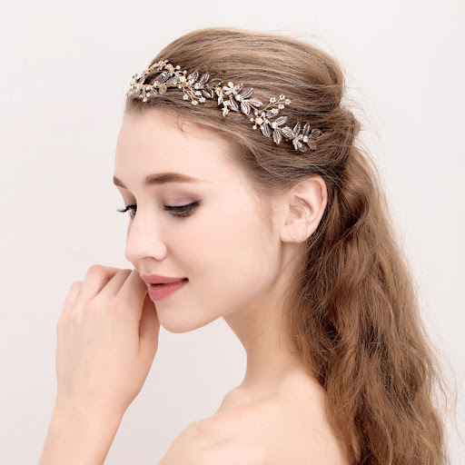 Title 2, Vintage Gold Bridal Crown Hair Accessories Elev...