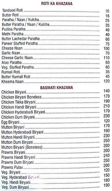 Hotel Manali Family Restaurant & Bar menu 