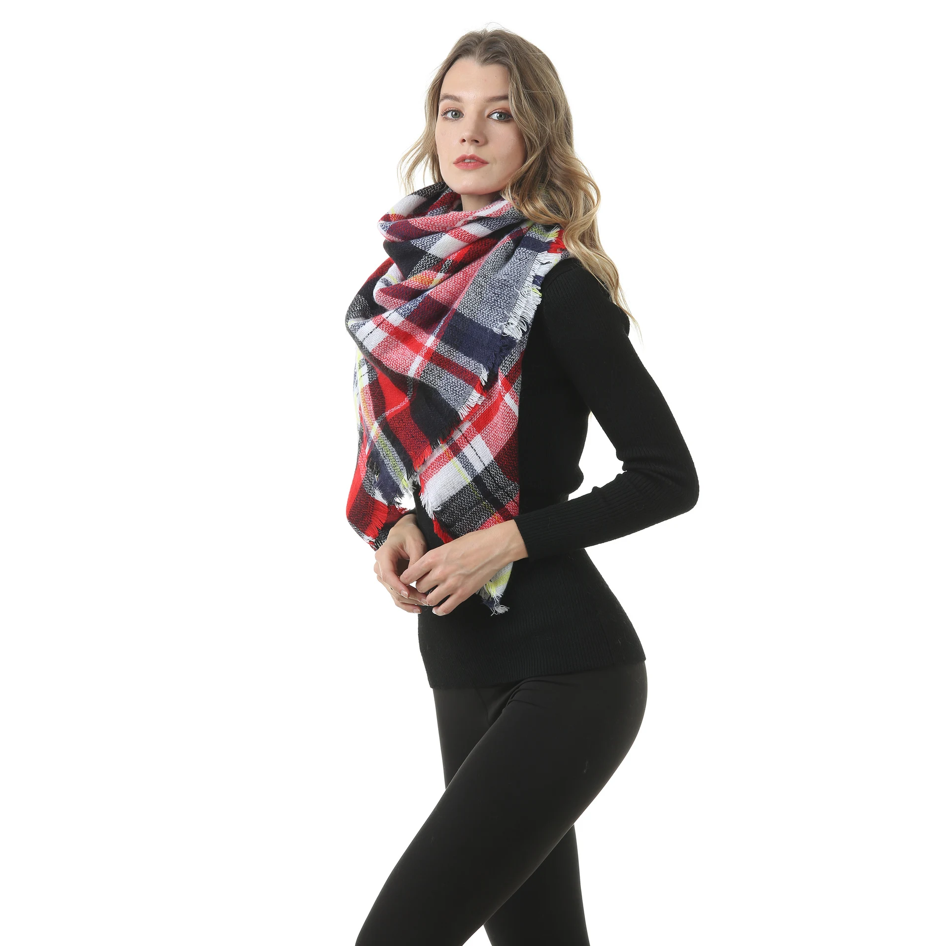 Title 3, Sciarpe di cashmere a quadri double-face in tar...