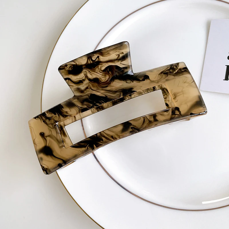 Grande barrette à cheveux acrylique neuve pour filles, accessoire coiffure tendance et facile à utiliser, idéal pour toutes occasions