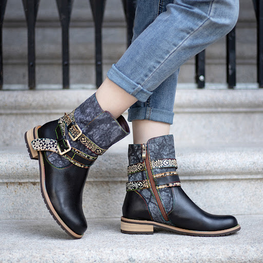 Title 3, Womens large size round toe casual retro biker...