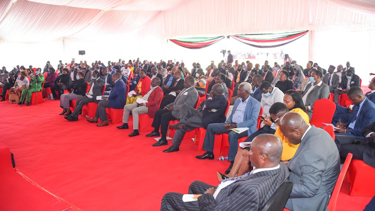 MPs allied to DP William Ruto during a meeting at his Karen residence on Monday, February 8.