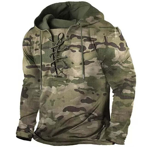 Title 4, Retro Flag Print Hooded Long Sleeves, a comfort...