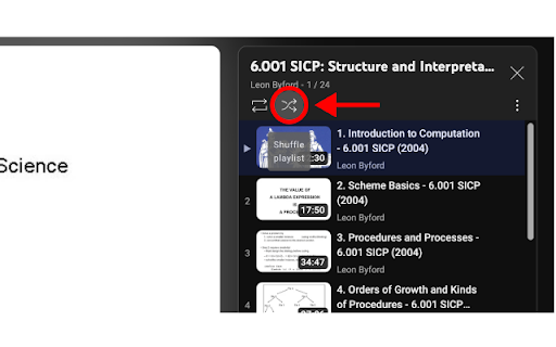 Fix Youtube Shuffle