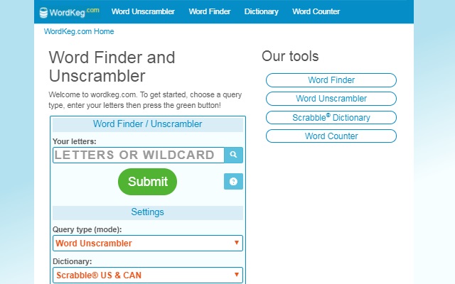 Word Finder and Unscrambler chrome extension