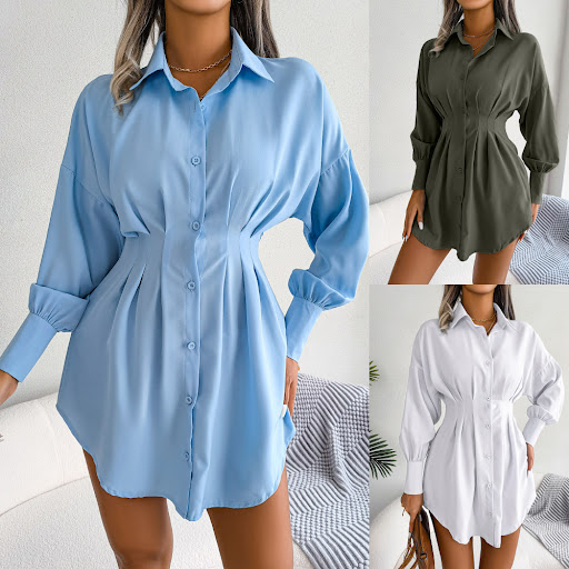 Title 5, Lantern Sleeves Waist Asymmetric Dress for a fl...