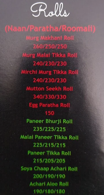 Mirchi Kebabs menu 