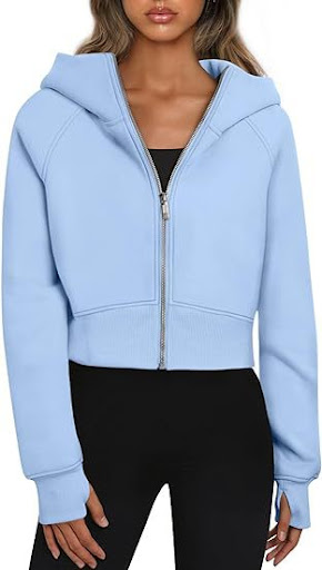 Title 14, Womens Casual Zippered Hooded Sweatshirt Fleec...