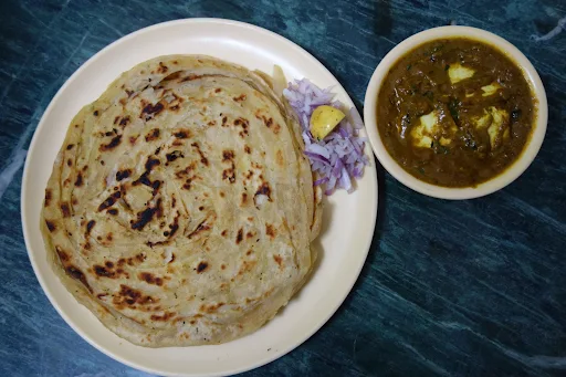 2 Lachha Paratha With Paneer Matar Masala Combo