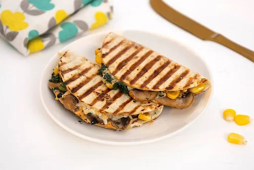 Spinach, Corn And Mushroom Quesadilla