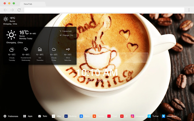 Coffee Beans Hot Food HD New Tabs Theme