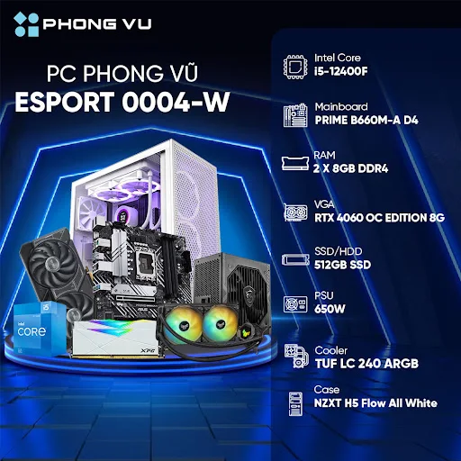 PC PV Esport 0004-W (Intel Core i5-12400F/2 x 8GB/512GB SSD/GeForce RTX 4060/Free DOS)