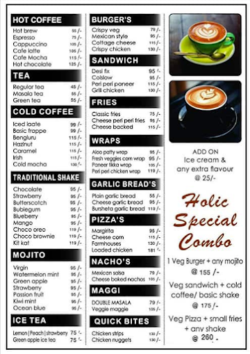 Holic Beans menu 