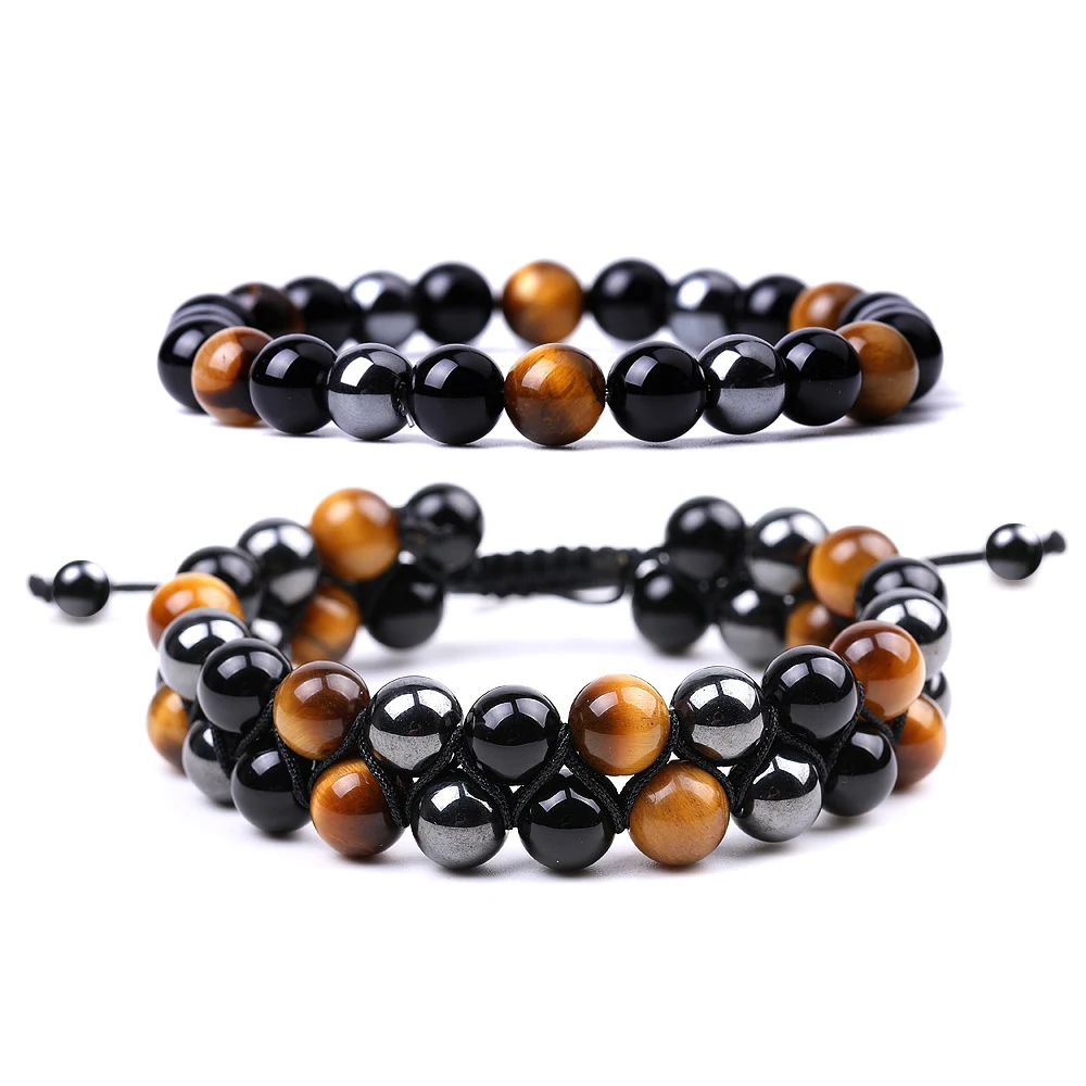 Title 1, Pulsera trenzada de doble fila con ágata magnét...