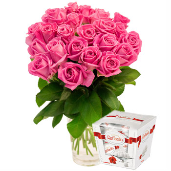 Pink roses & Raffaelo - 23 roze ruze i raffaelo kuglice