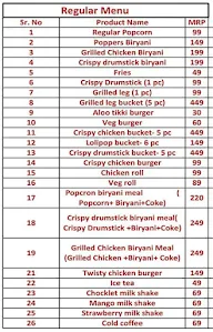 Mr. Fryday menu 1