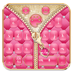 Cover Image of ดาวน์โหลด Mincing Pink Zipper Salmon Keyboard Theme 10001001 APK