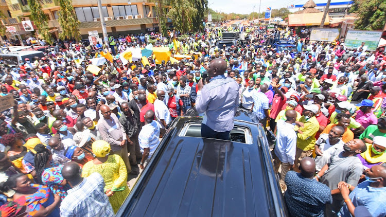 DP William Ruto addressing the residents.