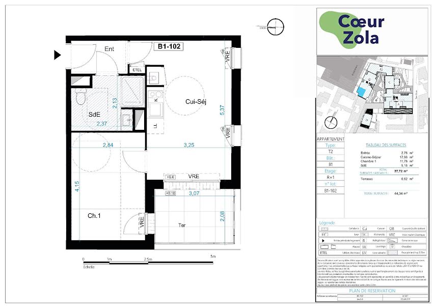 Vente appartement 2 pièces 37.72 m² à Nantes (44000), 257 000 €