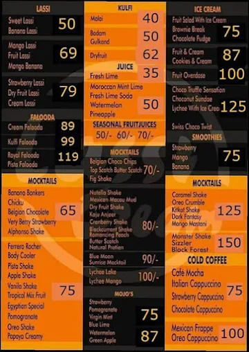 Lassi Cream menu 