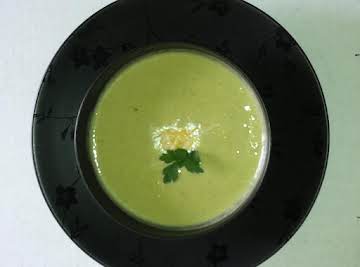 Asparagus, broccoli & cheese soup