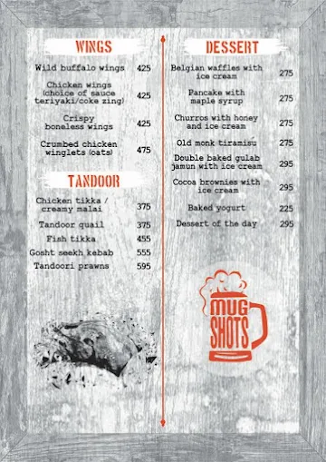 Mug Shots menu 