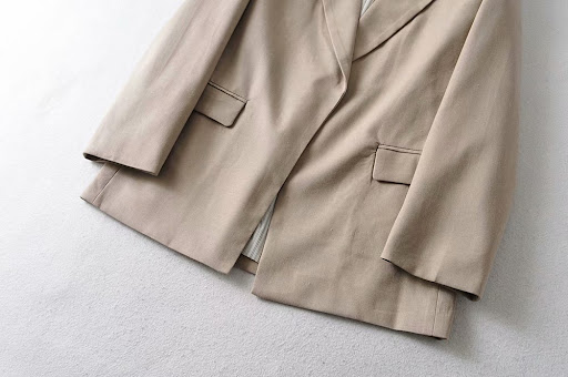 Title 3, Loose Slimming Cuff Curling Linen Suit for a fl...