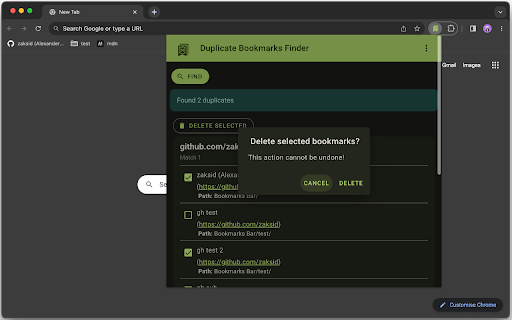 Duplicate Bookmarks Finder