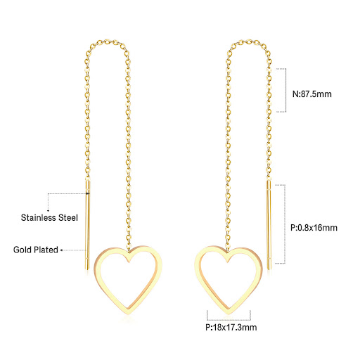 Title 6, Stainless Steel Circle Chain Earrings. Stylish,...
