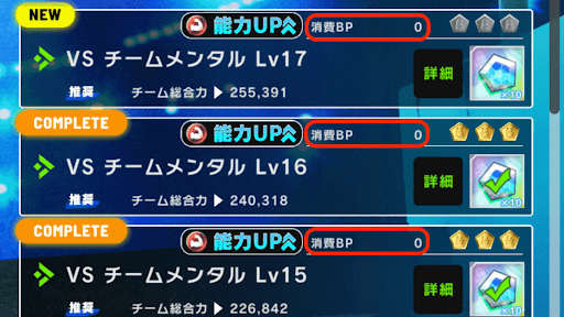 BP消費や挑戦回数の制限はない