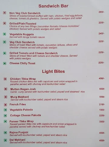 Legend Restaurant menu 