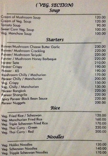 Supriya menu 