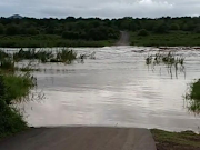 The flooded Black iMfolozi River.